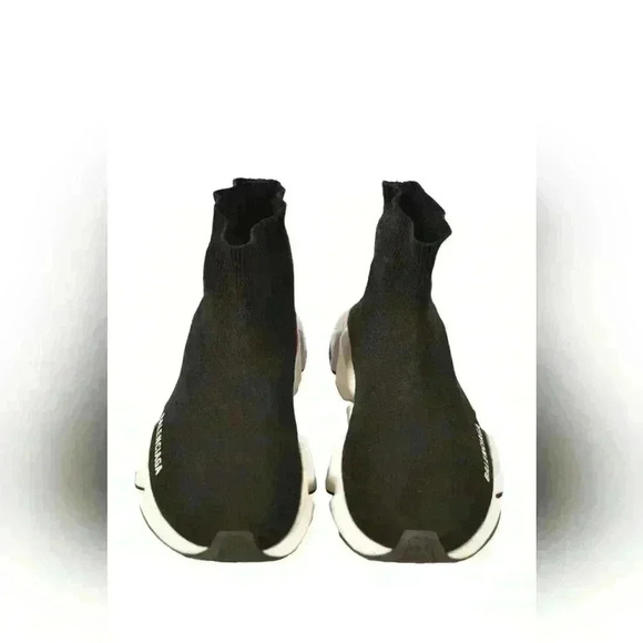 BALENCIAGA Black White Neoprene Rubber Womens Knit Speed Sneaker 7US Italy - Picture 5 of 6